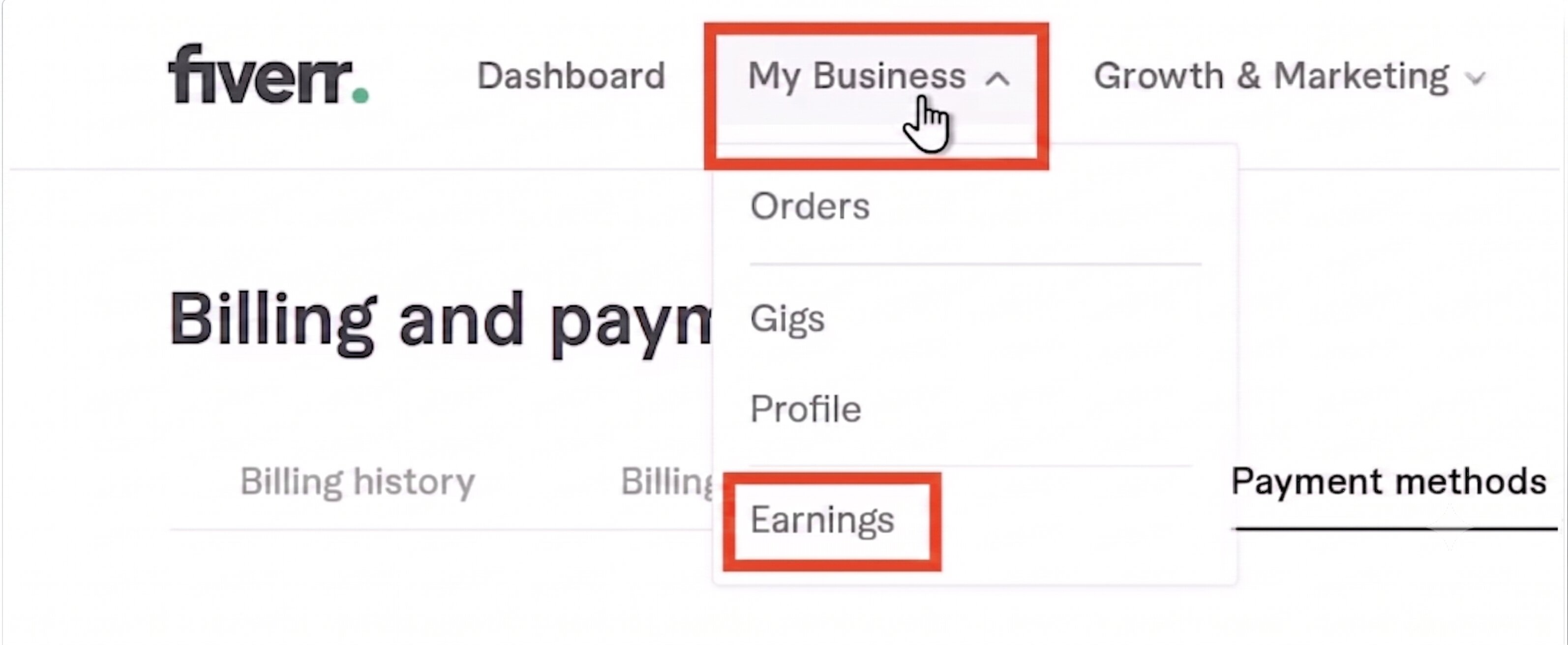 Go to Earnings in My Business